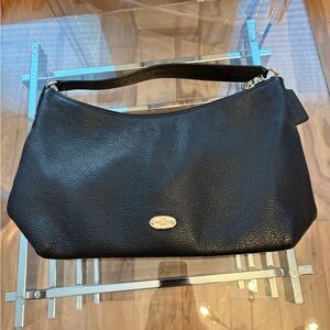 Coach Hobo Celeste East West Pebbled Black Leather Shoulder Bag Convertible